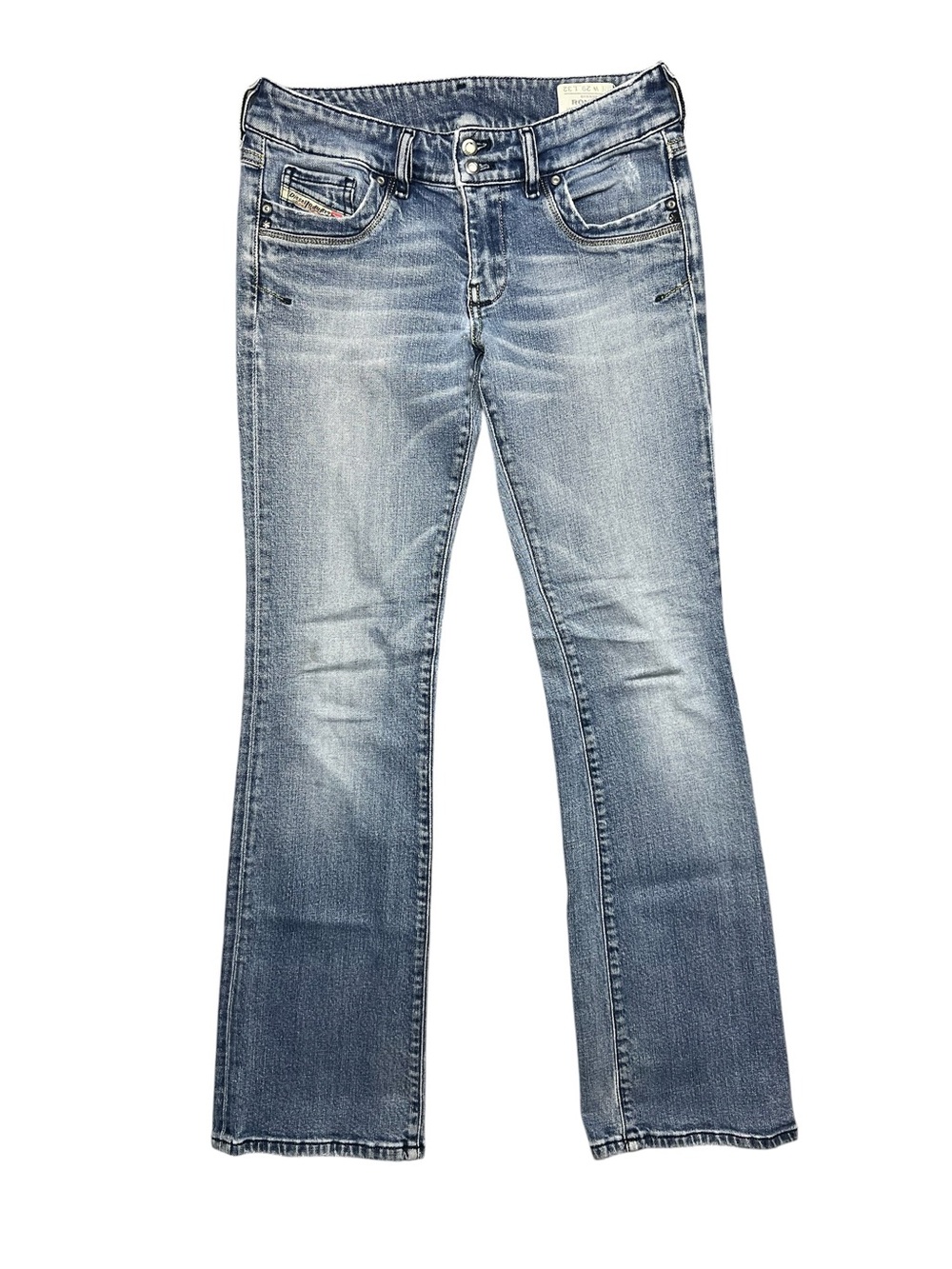Y2K Diesel Ronhar 29 Low Rise Bootcut Flare Jeans Made In Italy Medium Wash